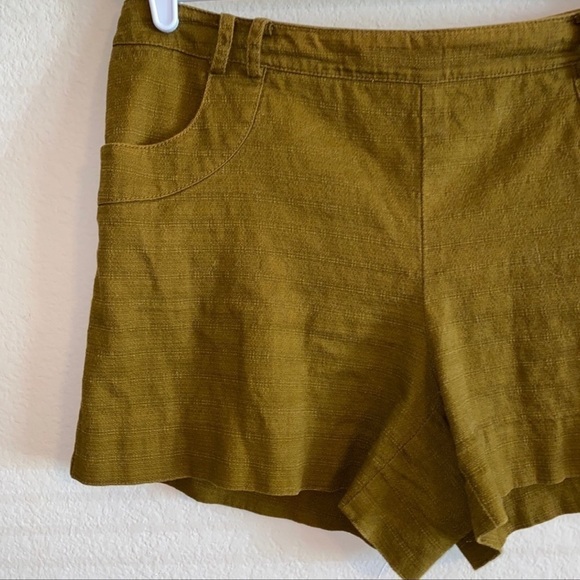 ANTHRO ELEVENSES Khaki Green Safra High Rise Shorts, Size 0 - Picture 4 of 9